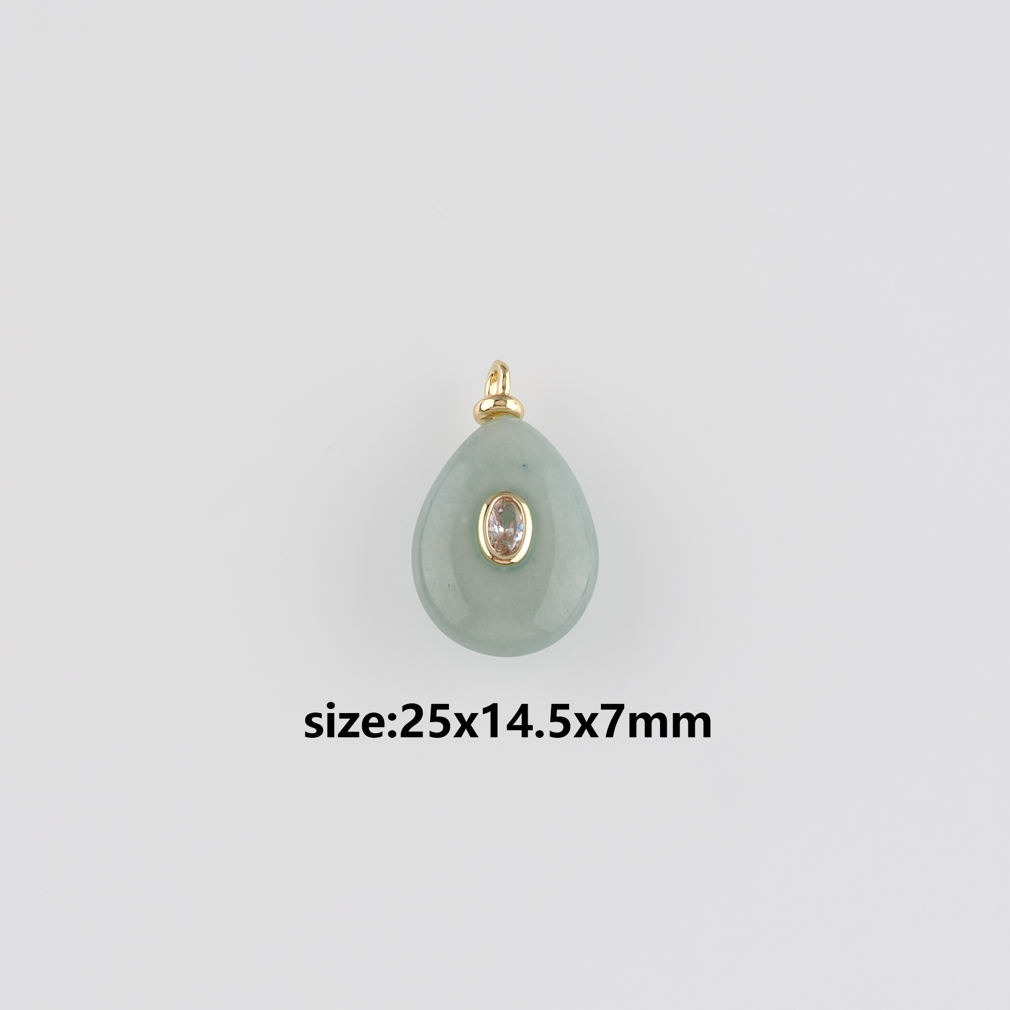 18K Gold Filled Teardrop Pendant,Natural Stone Charm Earrings Necklace for DIY Jewelry Making Supply