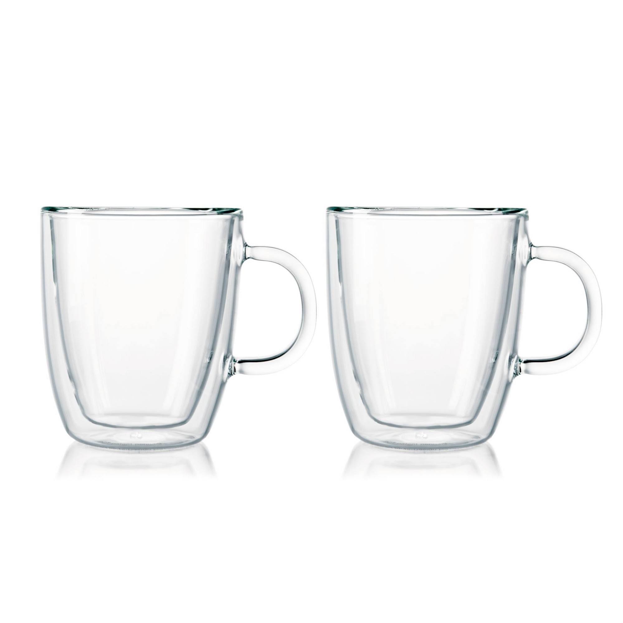Bodum Bistro Double-Wall Glass Mug, 10 oz - 2 count