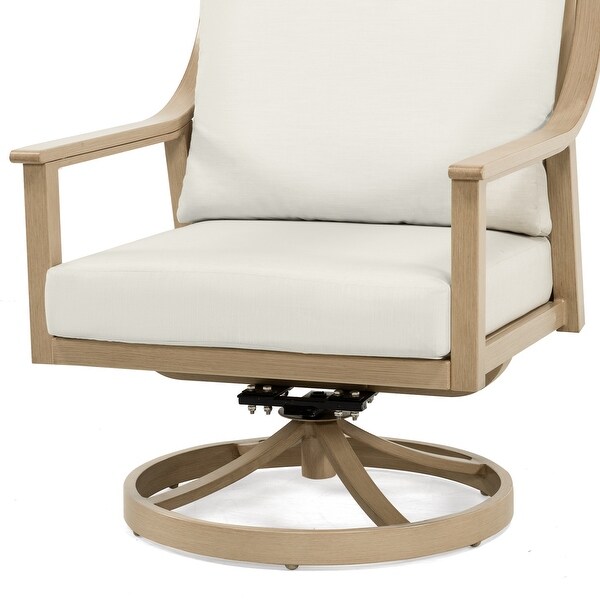 4Person Aluminum Patio Conversation Set with Swivel Chairs,Coffee Table and Cushions