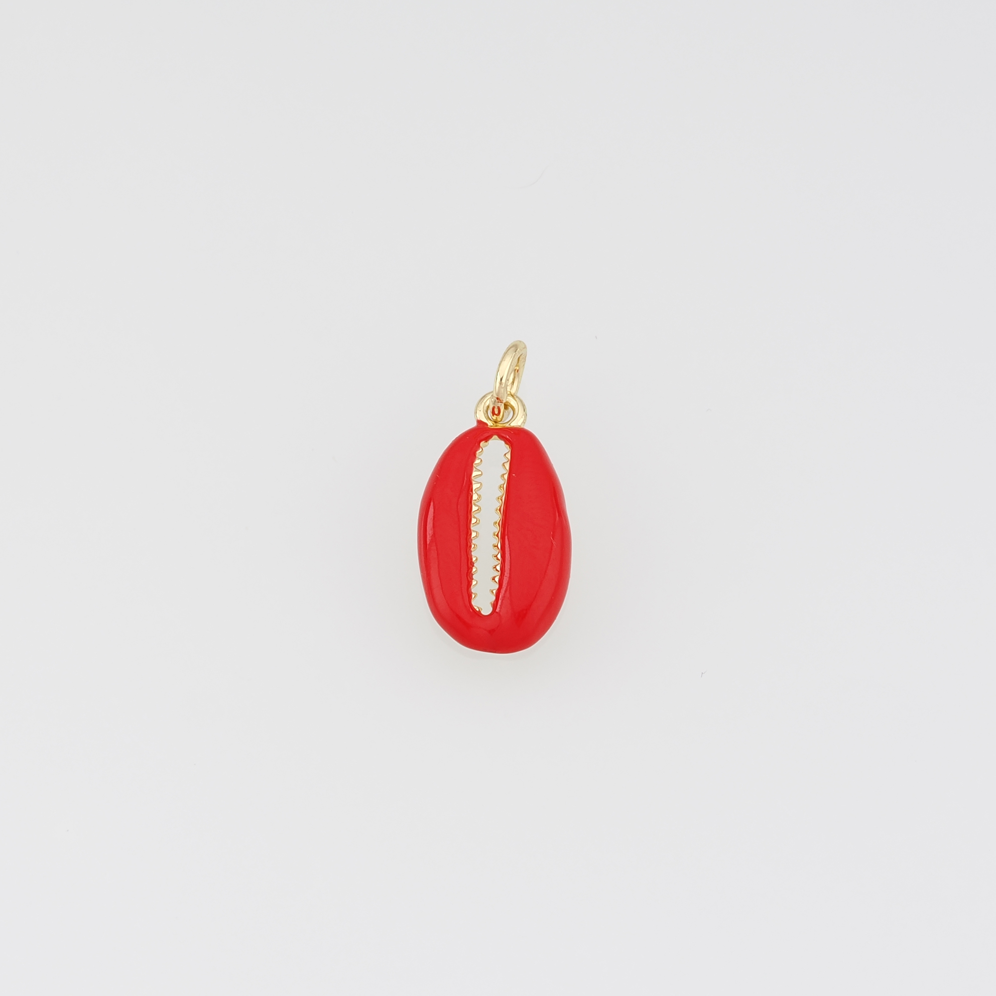 18K Gold Filled Cowrie Shell Pendant,Enamel Shell Charm Earrings Necklace for DIY Jewelry Making Supply