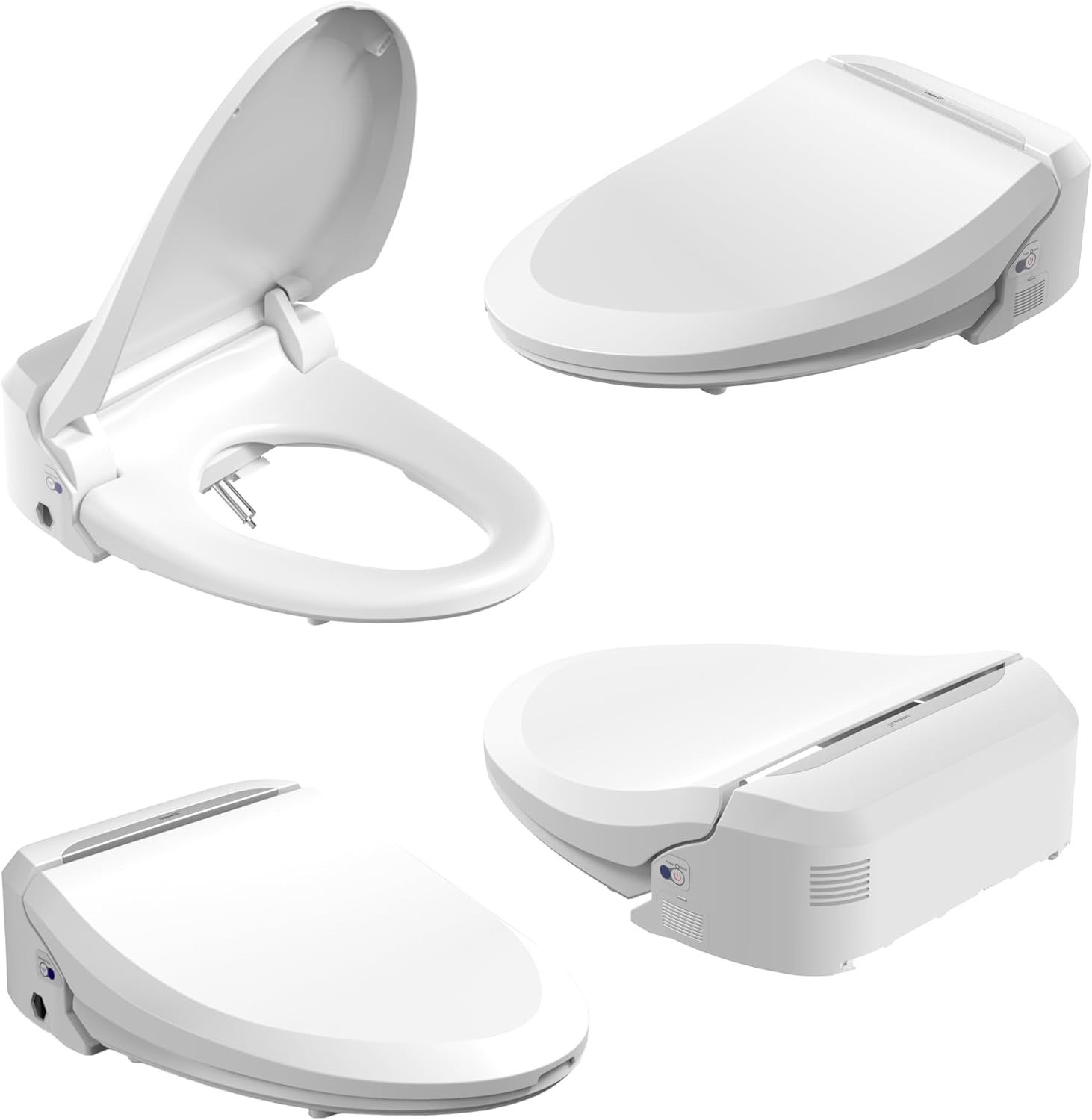 Elongated Electric Bidet Toilet Seat with Warm Water & Dryer, Wireless Remote Bidet