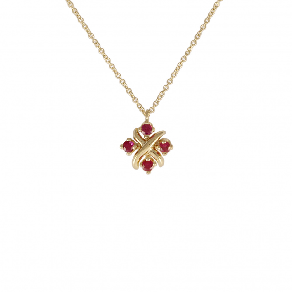 Tiffany & Co. Schlumberger Rin Necklace 18K Yellow Gold Ruby 62266457