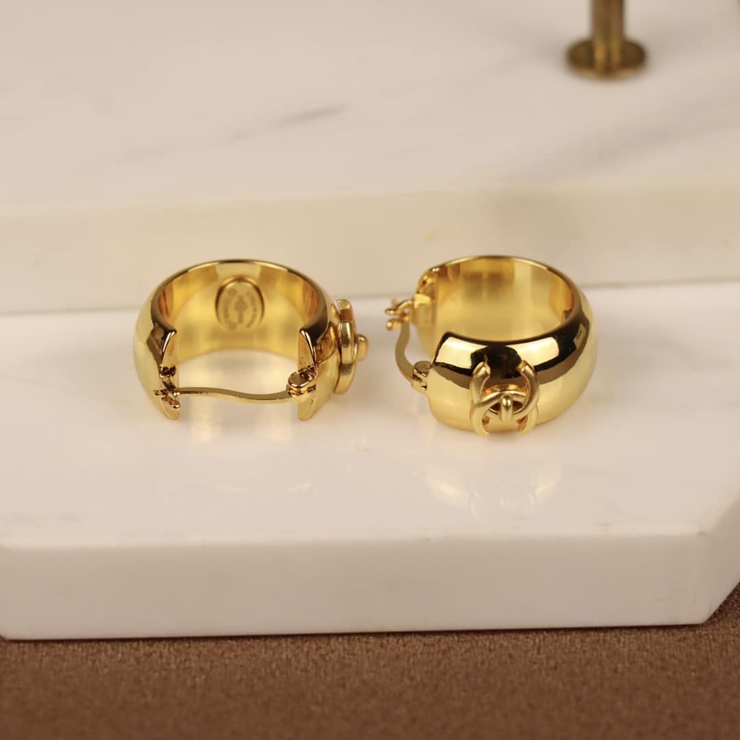 Chanel Cc Hoop Earrings