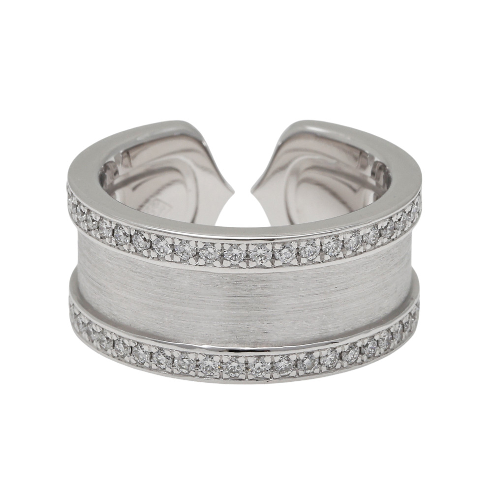 Cartier 2C C Do Wide Lm Ring 18K White Gold Diamond
