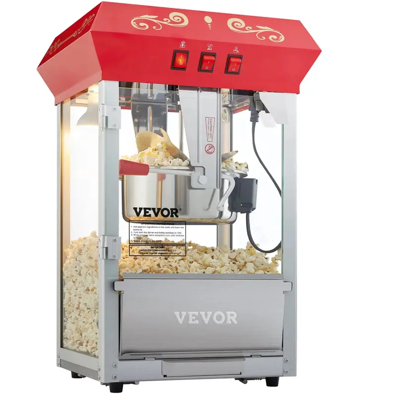 VEVOR Commercial-Grade Popcorn Machine – 48-Cup Batch Capacity