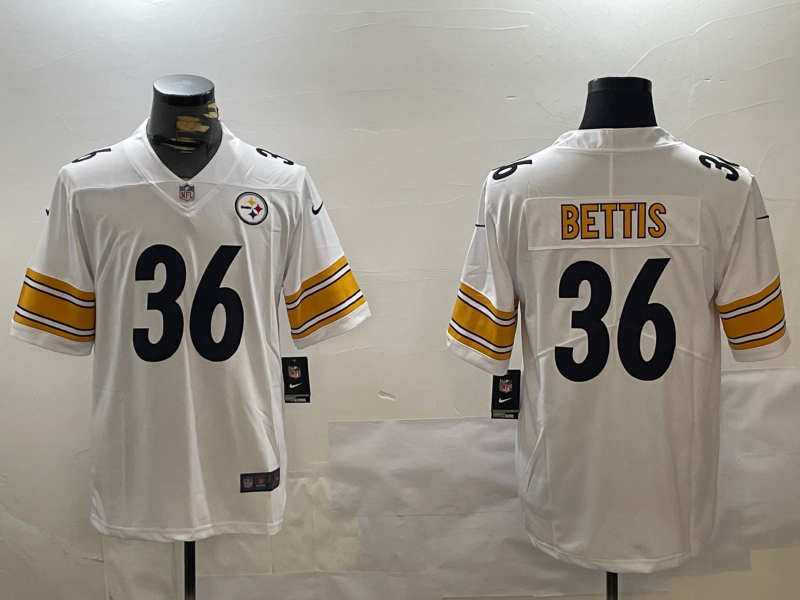 Men's Pittsburgh Steelers Jerome Bettis #36 White Game Jersey