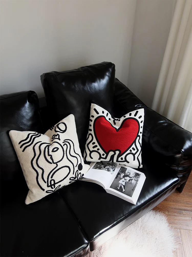BD018 - Picasso Designer Series Sofa Cushion: Abstract Minimalist Style
