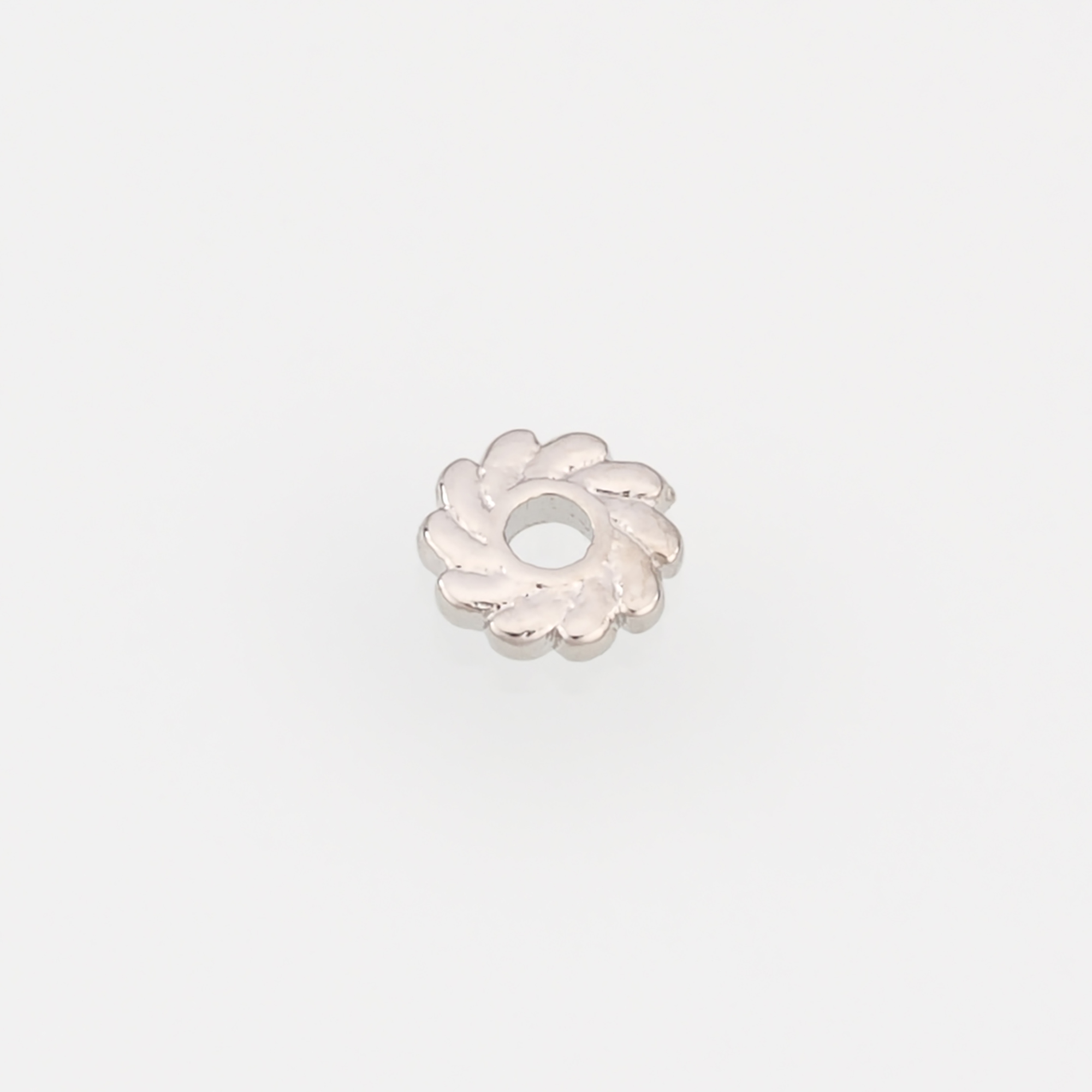 50Pcs 18K Gold Filled Flat Beads,Flower Flat Spacer Beads,DIY Jewelry Making Supply