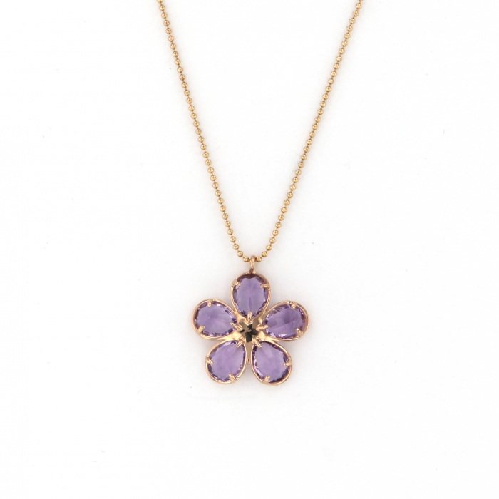 Tiffany & Co. Tiffany K18PG Pink Gold Necklace Amethyst