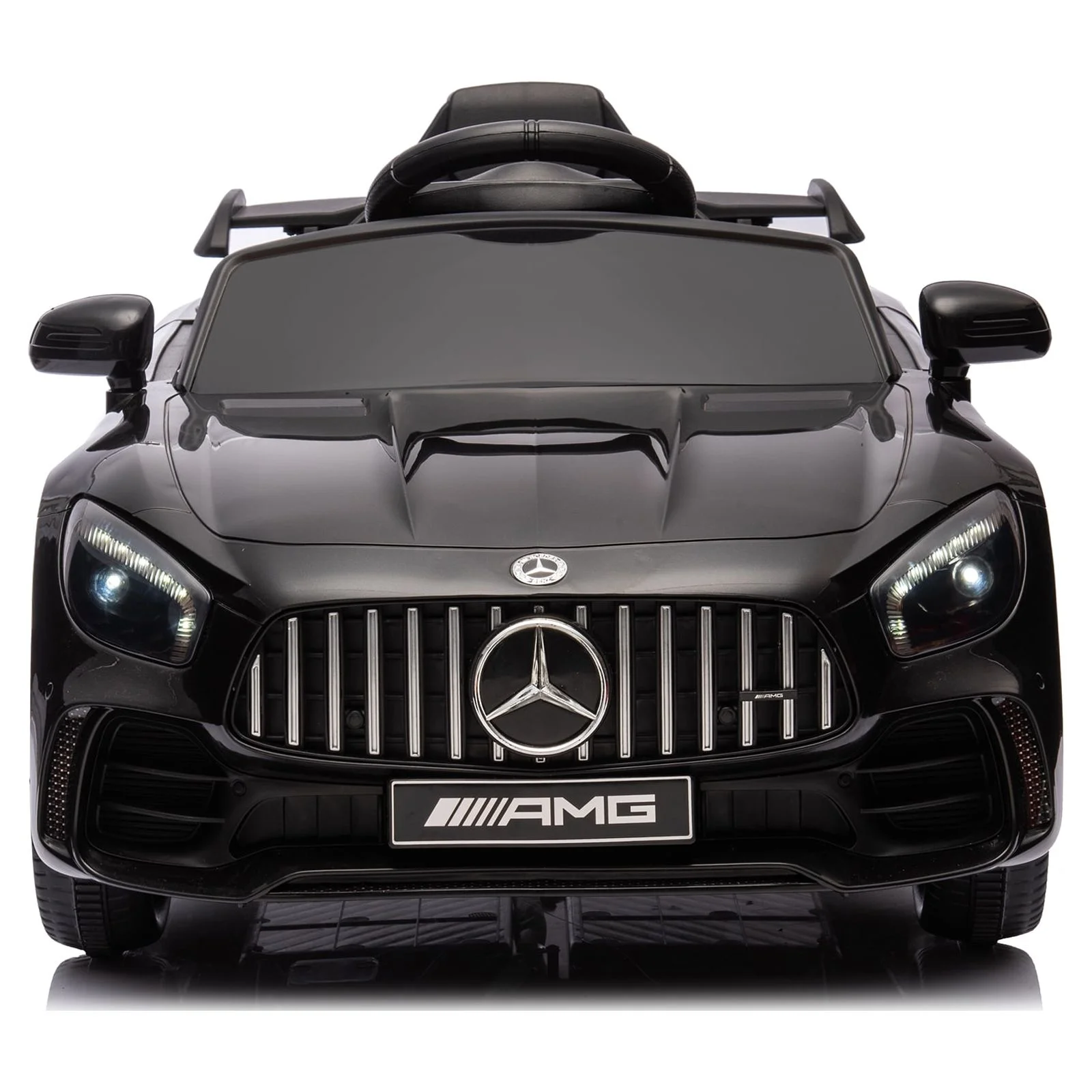 iRerts 12V Ride on Cars with Remote Control, Mercedes Benz Electric Car For Kids, Battery Powered Kids Ride on Toys with LED Light, Music, USB/AUX Port, Kids Cars to Drive For 3-5 Ages Gifts, Black