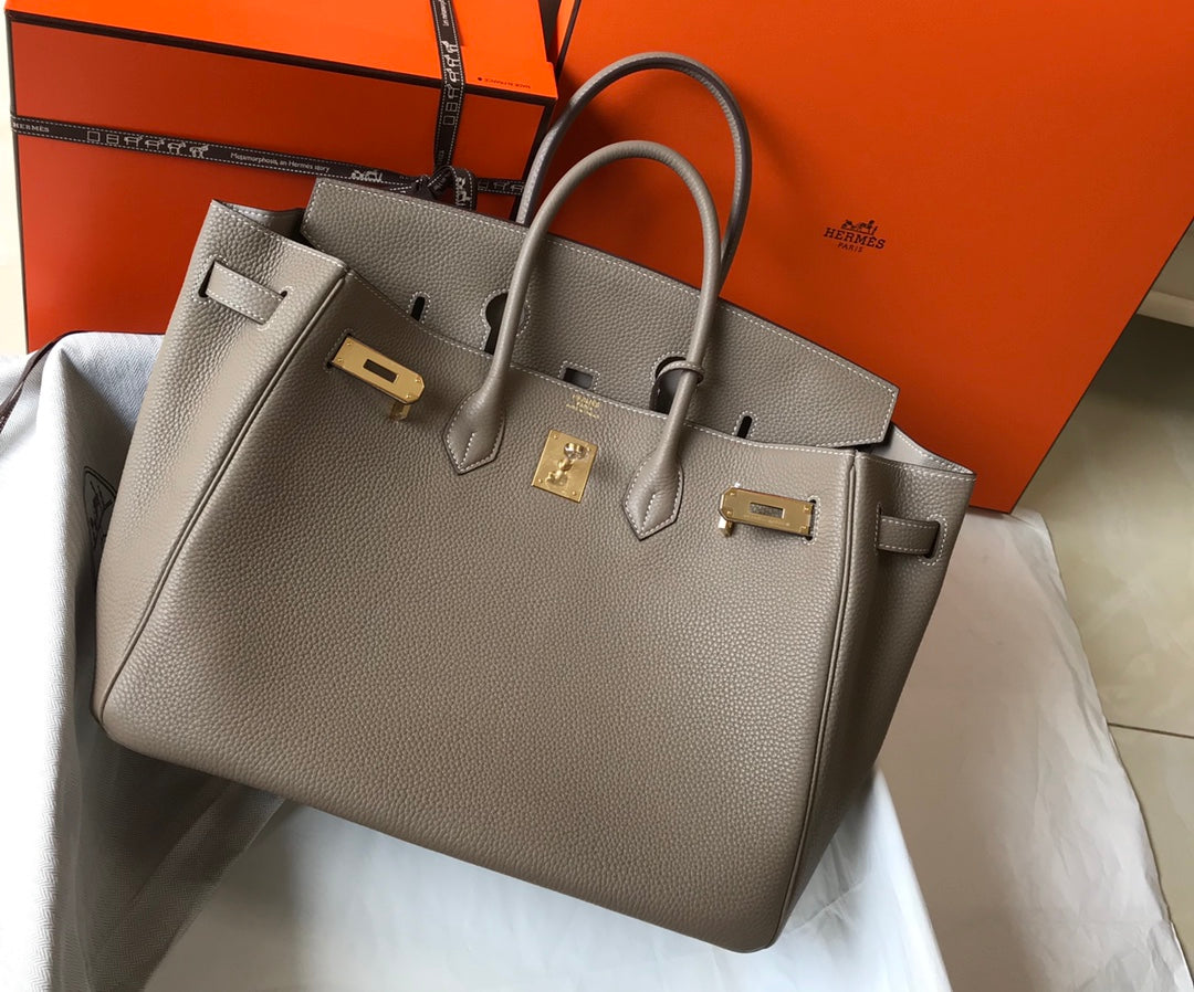 Hermes Birkin 35Cm Bag Khaki Togo Gold Hardware