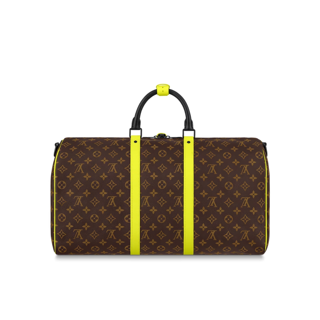 Louis Vuitton Keepall Bandouli Re 50 Brown And Chartreuse Macassar Canvas M45866