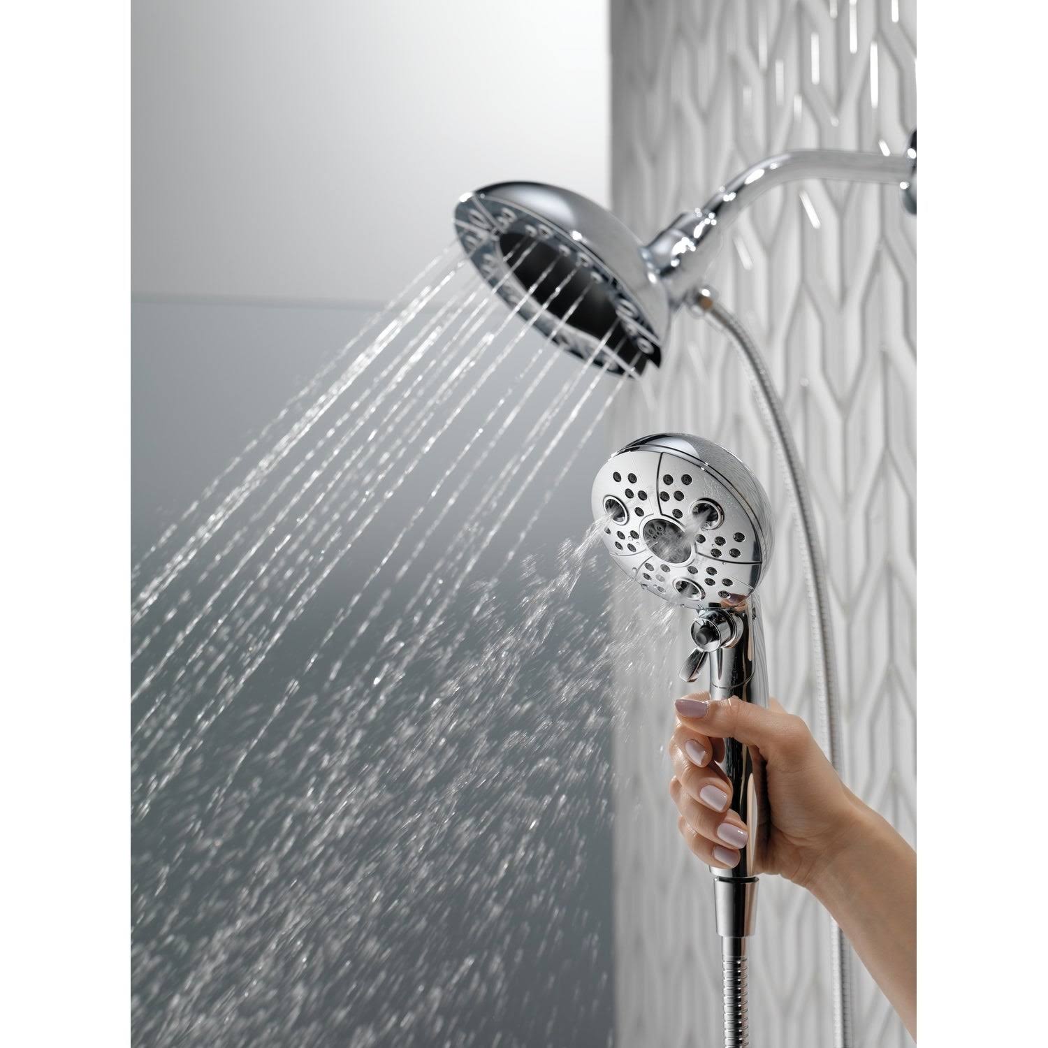 Delta 58480-PK In2ition H2Okinetic 5-Setting Two-in-One Shower - Chrome
