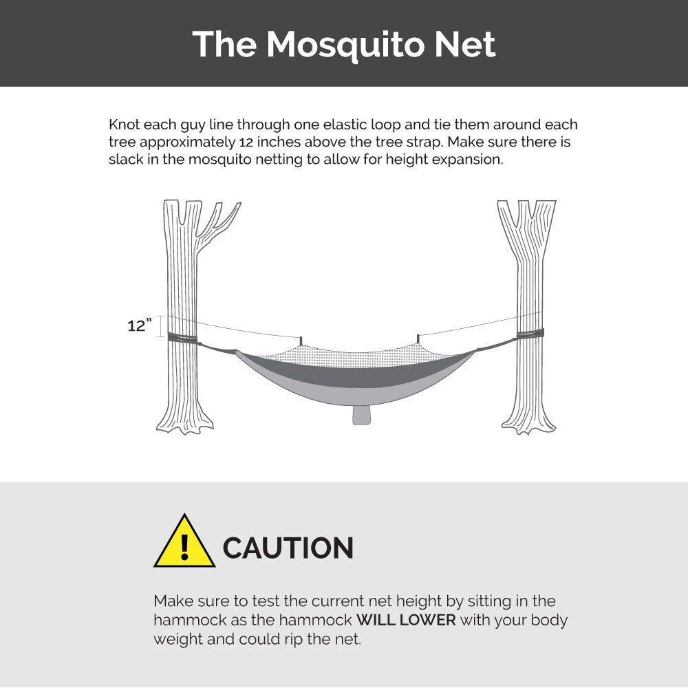 Oak Creek Camping Hammock with Mosquito Net, Rain Fly, Tree Straps and Sack.