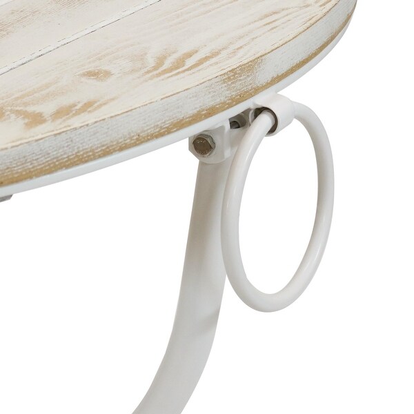 French Country European Chestnut White Bistro Table