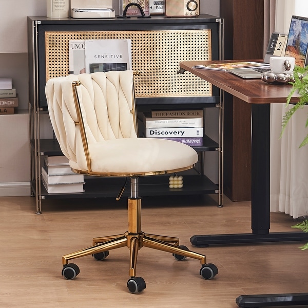 Office Desk Chair,Upholstered Home Office Desk Chairs with Adjustable Swivel Wheels