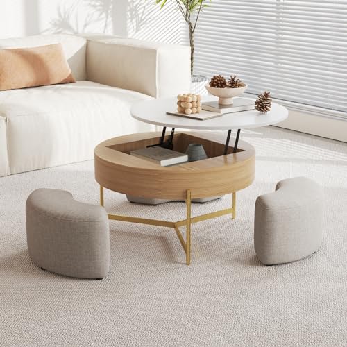 3 in 1 Lift Top Nesting Coffee Table with Storage,31.5