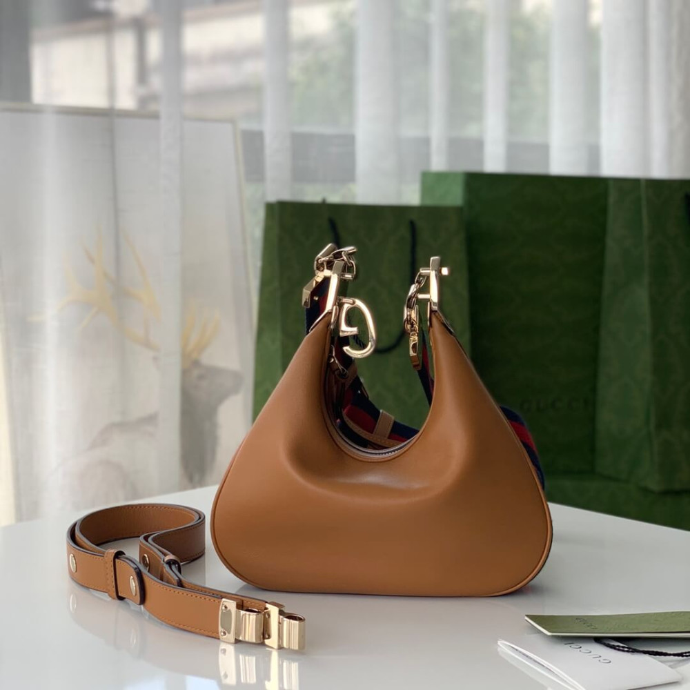 Gucci Brown Leather Attache Small Shoulder Bag 23cm