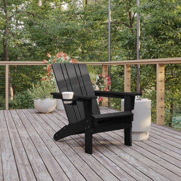 Commercial Grade AllWeather Adirondack Chair with Swiveling Cupholder