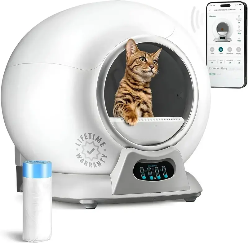 Self-Cleaning Cat Litter Box – Auto-Sensing Smart Box with Safety Shut-Off