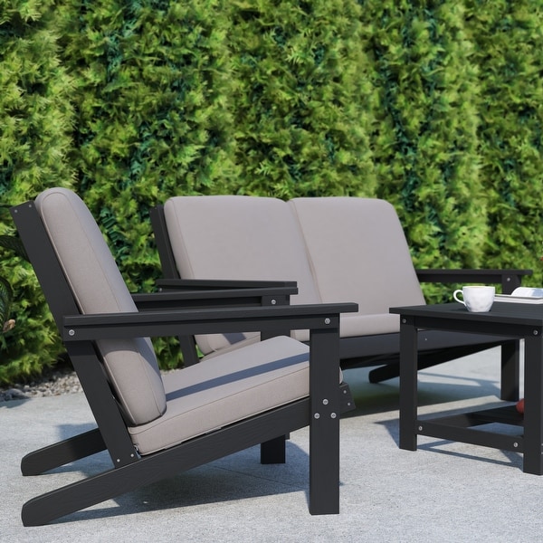 AllWeather Poly Resin Adirondack Style Chair and Cushions