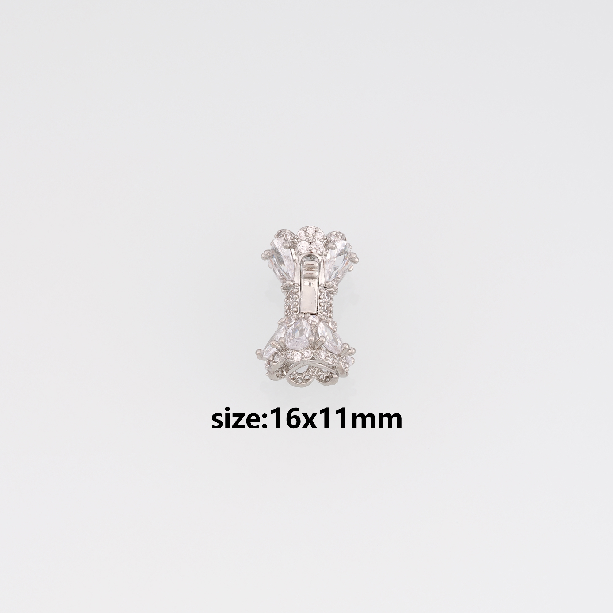 18K Gold Filled Silver Flower End Clasp,Snap Clasp,Flower Hook Clasps,Connector End Cap Clasp for DIY Jewelry Necklace Bracelet