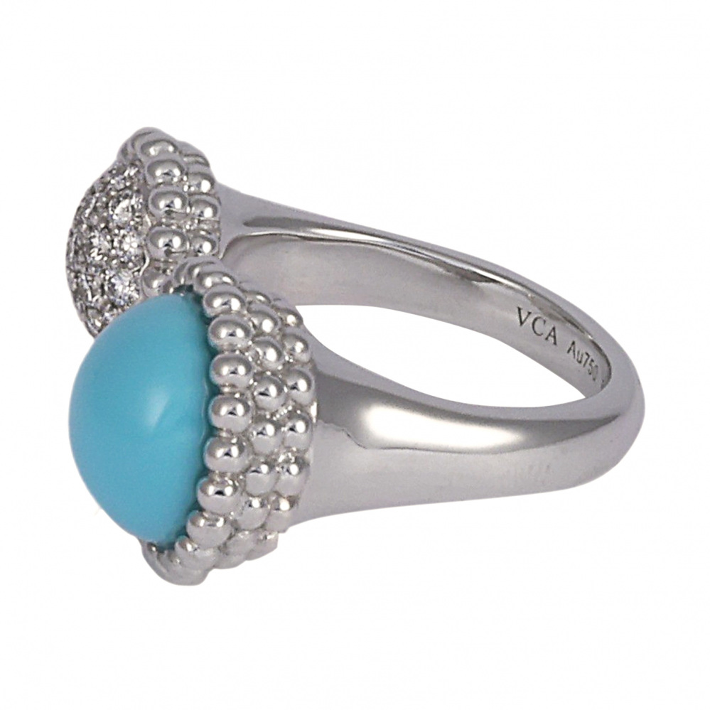 Van Cleef & Arpels Perlekruul Entre Les Door Ring 18K White Gold VCARO9SW00