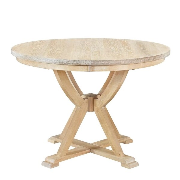 5Piece Extendable Round Dining Table Set with 15.7