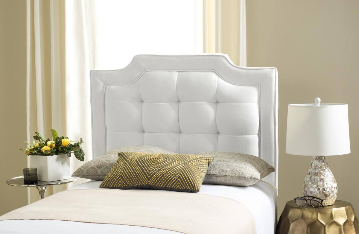 Safavieh Sapphire Tufted Velvet Headboard - White - Full