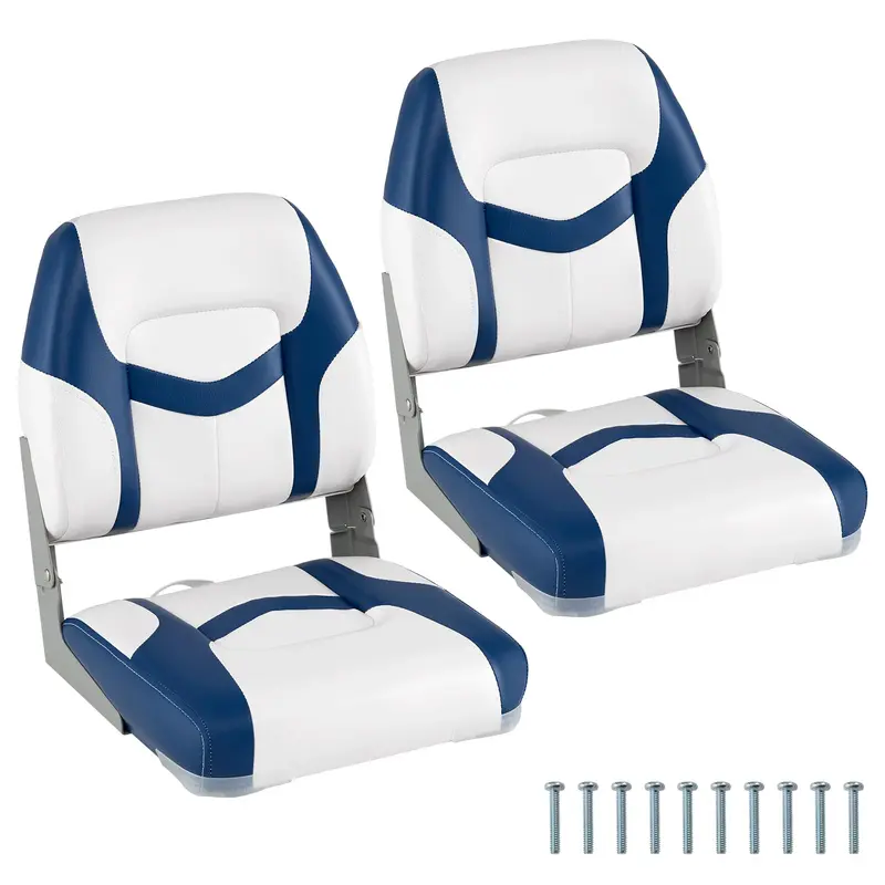 Two Low-Profile Folding Fishing Seats – Compact Boat & Dock Chairs