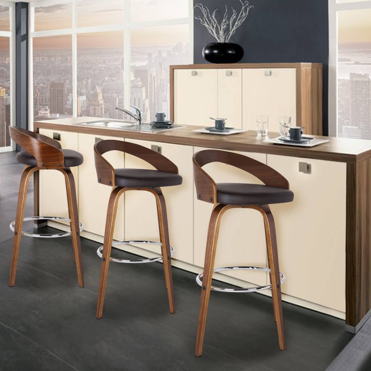 Armen Living Sonia 26x22 Counter Stool - Brown