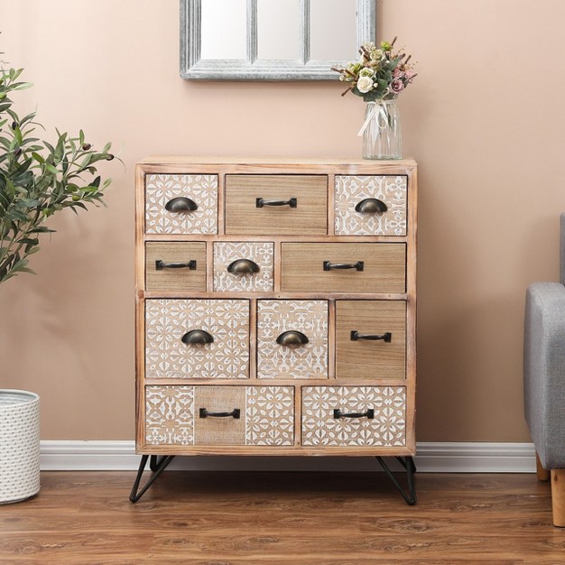 H X 27 6 quot W Natural Wood Apothecary Chest