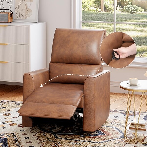 Recliner Chair Swivel Glider,Glider Rocking Chair,Upholstered Leather Sofa