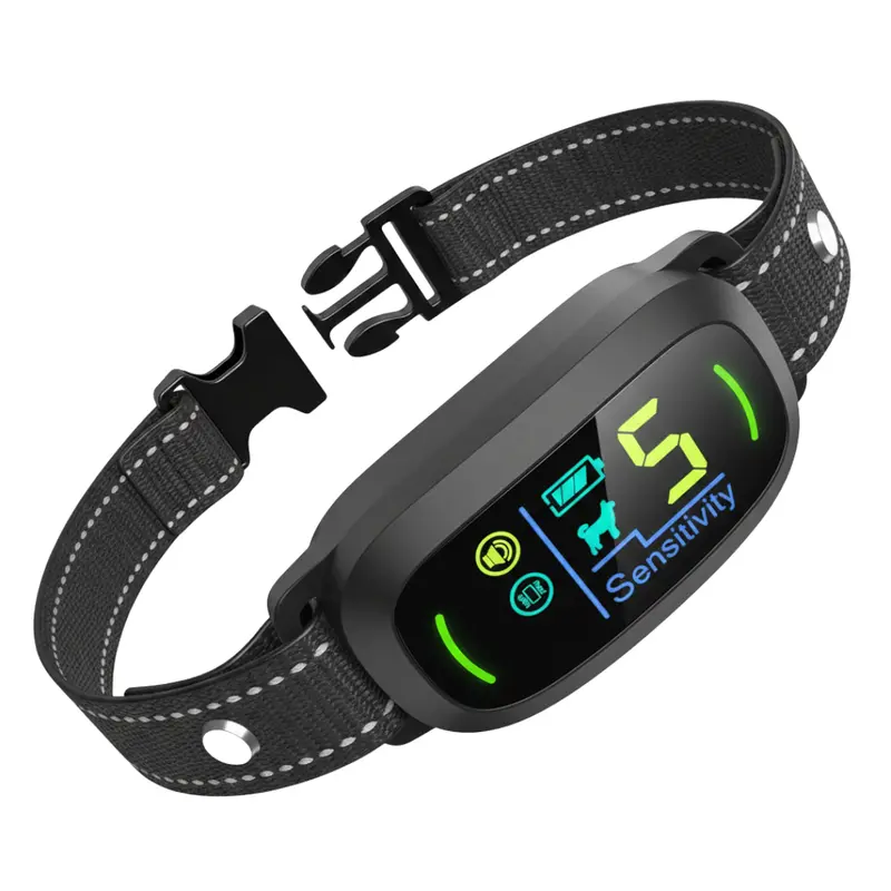 Rechargeable Bark Collar for Dogs – Beep + Vibration Feedback, 5 Sensitivity Tiers