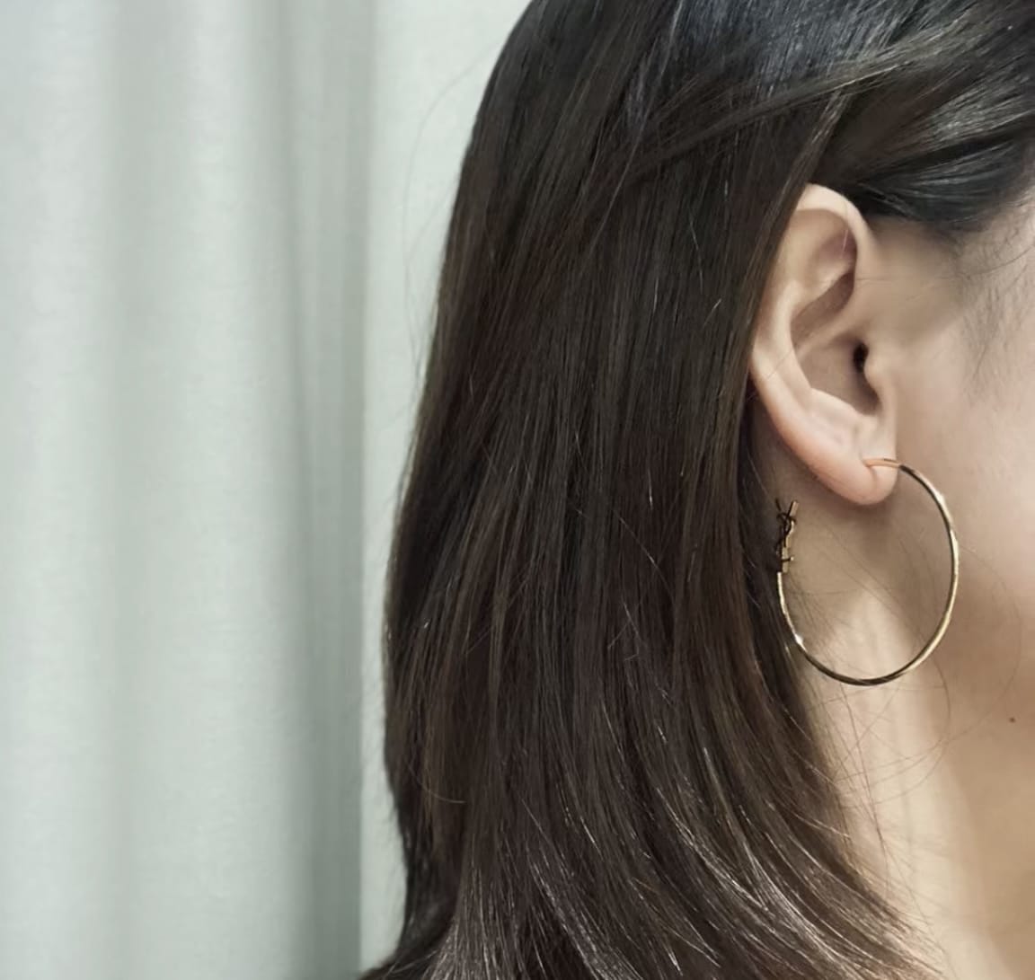 Saint Laurent Ysl Logo Big Round Earrings Gold