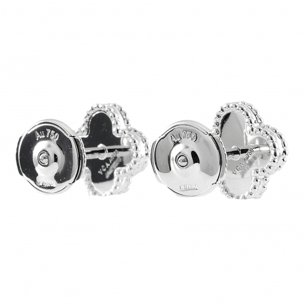 Van Cleef & Arpels Sweet Alhambra Earrings 18K White Gold Turquoise VCARA44500