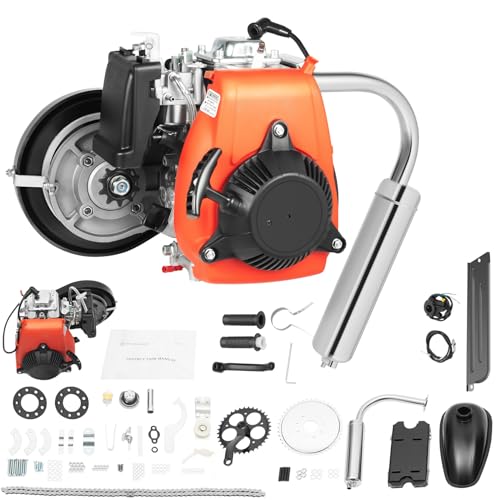 4 Stroke Bicycle Engine Kit 53CC Gas Powered Bicycle Motor Kit Chain Type Gasoline Motor Bike Conversion Kit Single Cylinder Air-cooled Engine Gas Bike Kit for Adult Bikes| US STOCK, 144F(V)