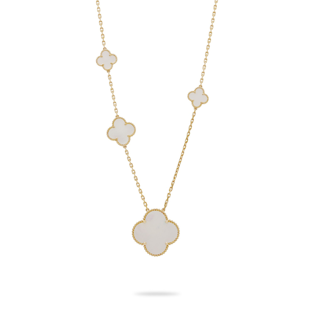 Van Cleef & Arpels Magic Alhambra Necklace 11 Motifs 18K Yellow Gold Mother of Pearl VCARD79500