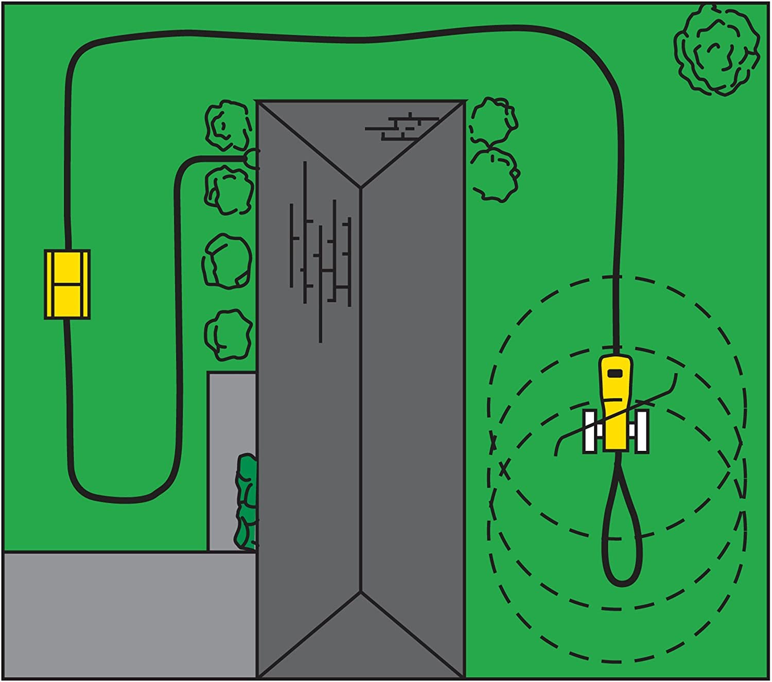 Nelson Traveling Sprinkler RainTrain 13,500 Square Feet Yellow 818653-1001