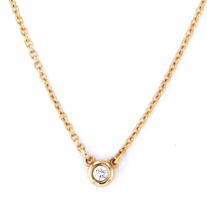 Tiffany & Co. Tiffany Elsa Peretti Diamond By the Yard K18PG Pink Gold Necklace