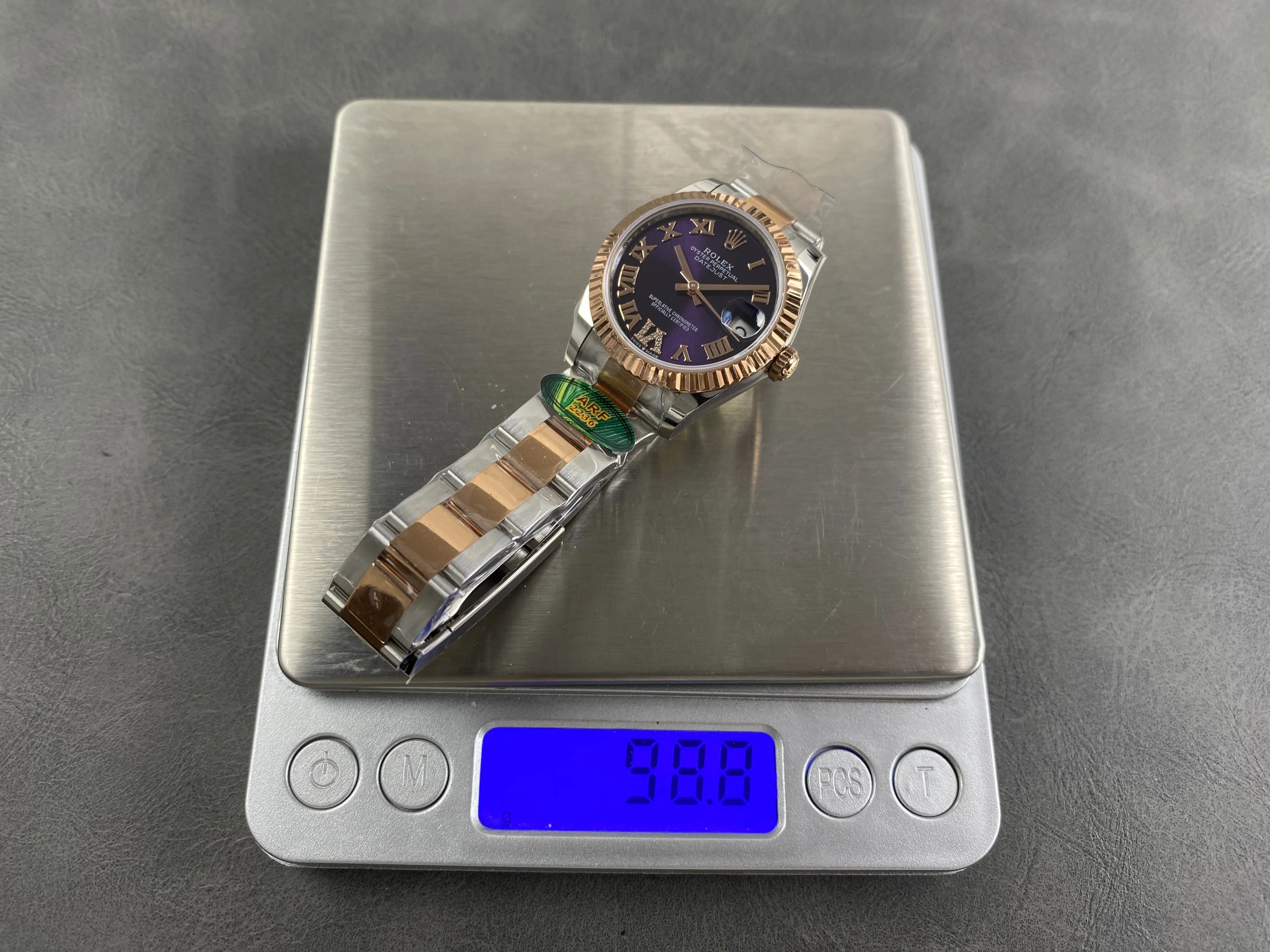 Rolex Datejust 31mm Purple Dial Steel Pink Gold Diamond