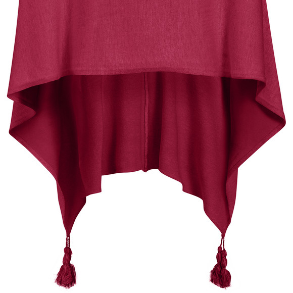 Gina Benotti Damen Poncho mit Tasseln