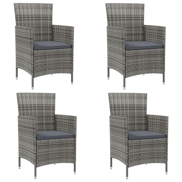 vidaXL Patio Chairs ll Weather Dining Single Chair with Cushions Poly Rattan