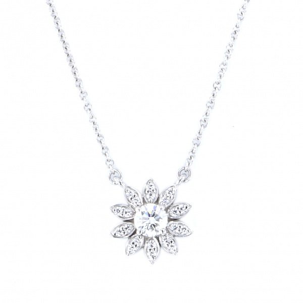 Tiffany & Co. Tiffany Enchant Flower PT950 Necklace Platinum Diamond