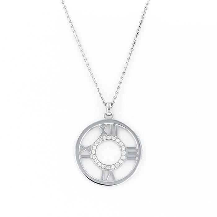 Tiffany & Co. Atlas Open Diamond Necklace 18K White Gold