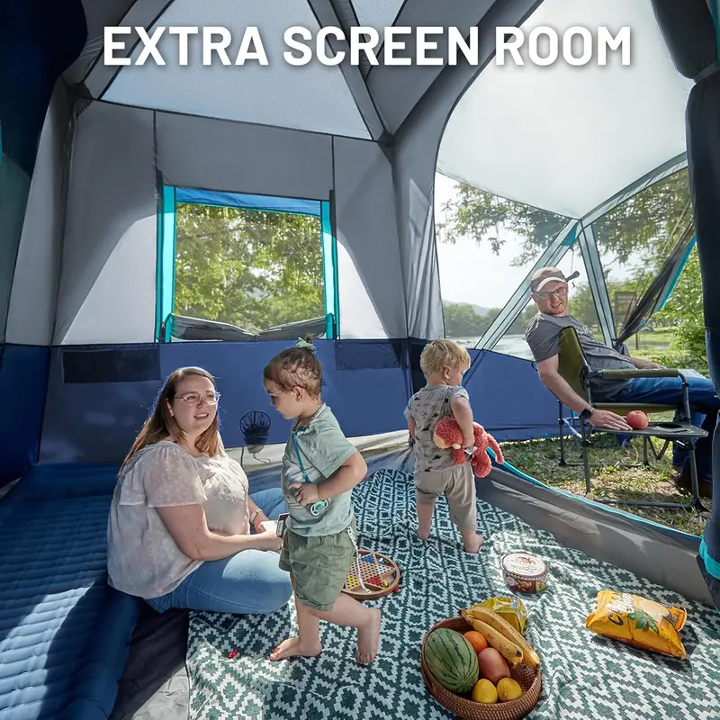 TIMBER RIDGE SUV Tent for 5–9 People – Screen Porch + Awning, Weather-Resistant, Fits Most Vehicles, Includes Rainfly & Storage Bag