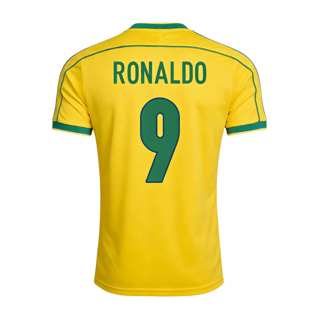 Retro Soccer Jersey RONALDO #9 Brazil Home 1998