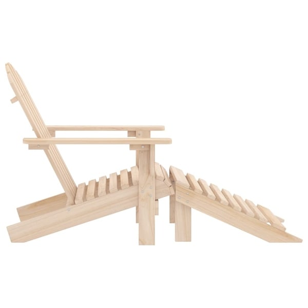 vidaXL Adirondack Chair Patio Adirondack Chair with Ottoman Solid Wood Fir