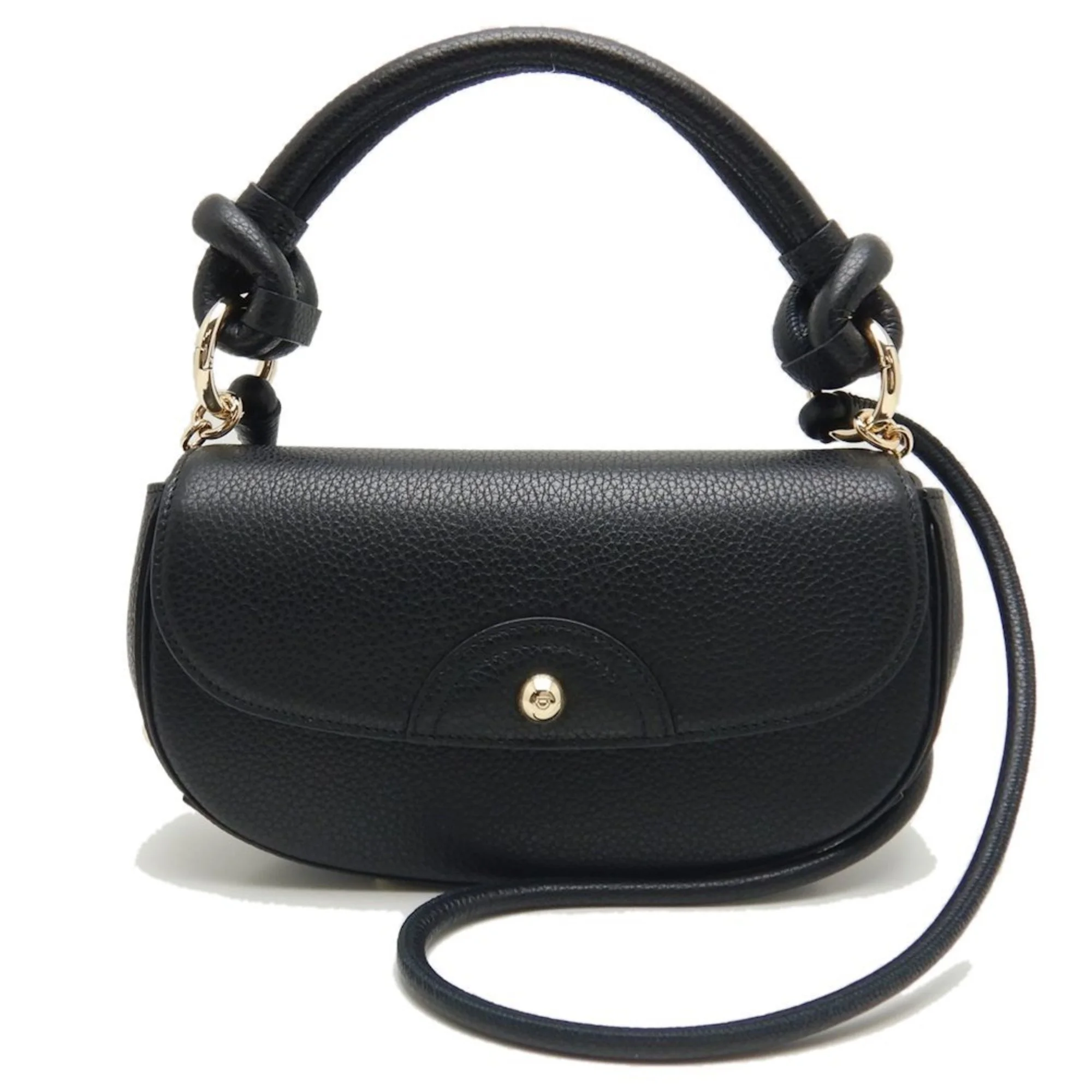 Pre-Owned Salvatore Ferragamo 2WAY 0754149 Handbag Calf Black 250330 (Like New)