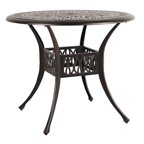 Patio Aluminum 3Piece Bistro set Cushioned Armchair and Table with Umbrella Hole